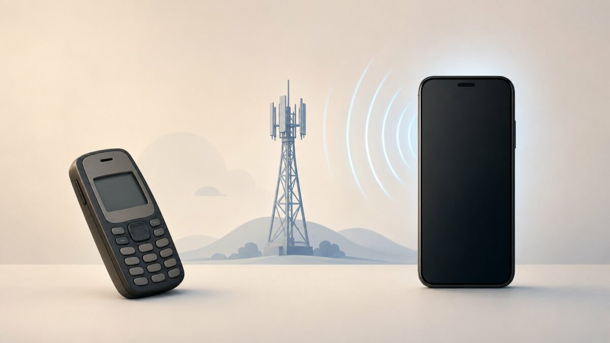 Fin de la 2G : les anciens téléphones à touches cessent de fonctionner, remplacés par des appareils 4G.